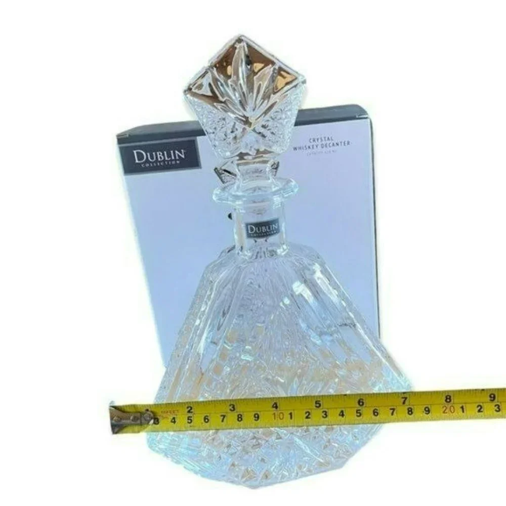Dublin Collection Triangular‎ Crystal Wine Whiskey Liquor Decanter 610ml